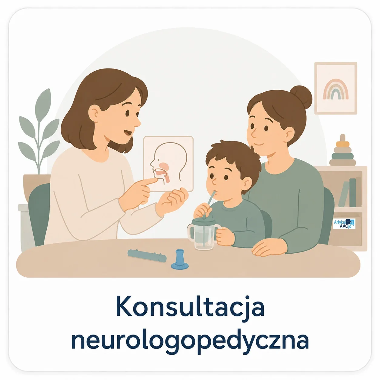 Konsultacja neurologopedyczna dziecka z rodzicem i neurologopedą w Gabinecie ArtykulAAcja na Ursynowie