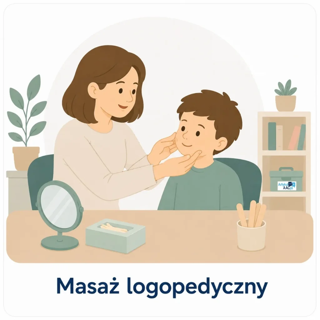 Masaż logopedyczny dziecka podczas zajęć z logopedą w Gabinecie ArtykulAAcja na Ursynowie