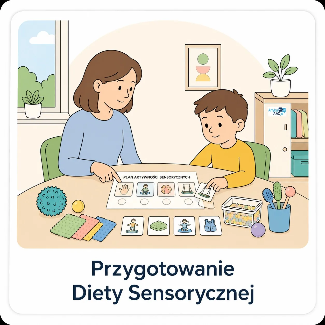 Przygotowanie indywidualnej diety sensorycznej dla dziecka podczas konsultacji z terapeutą w Gabinecie ArtykulAAcja na Ursynowie