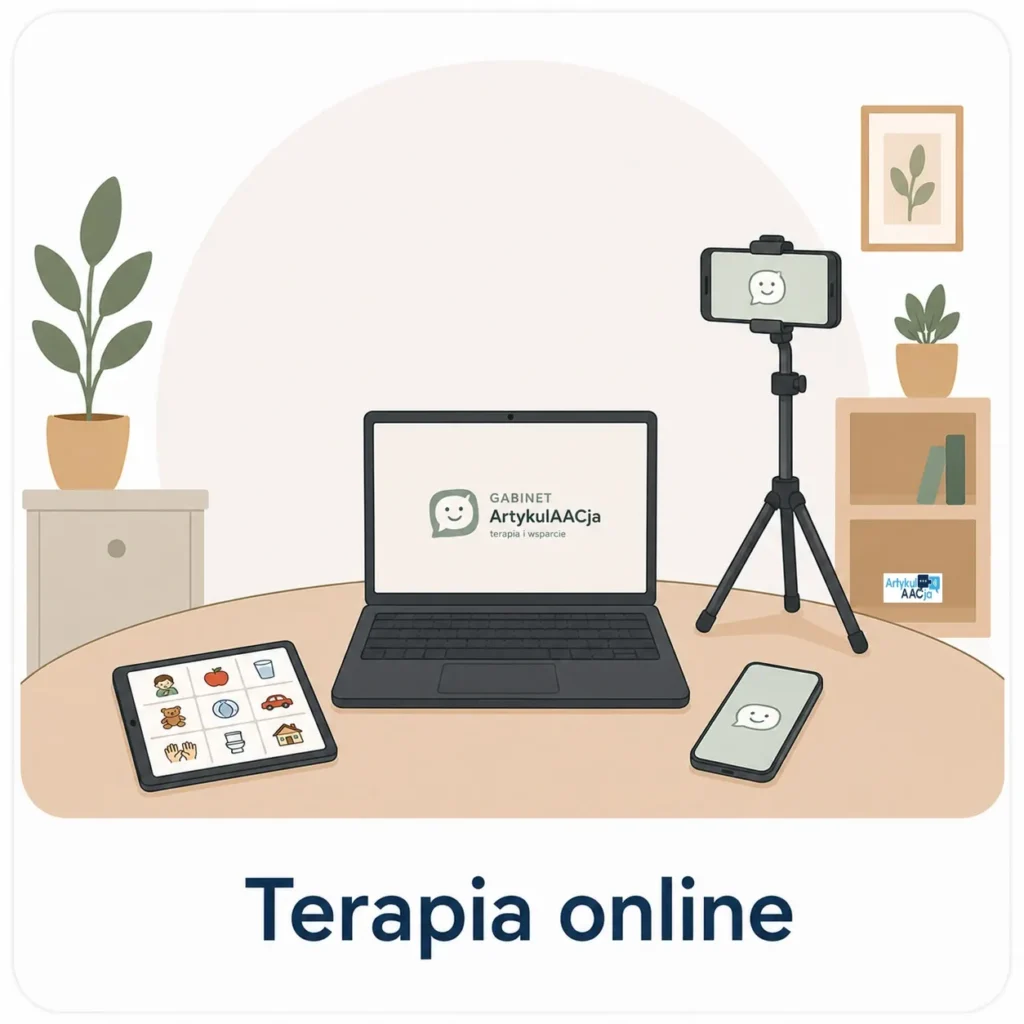 Urządzenia wykorzystywane podczas terapii logopedycznej online w Gabinecie ArtykulAACja na Ursynowie