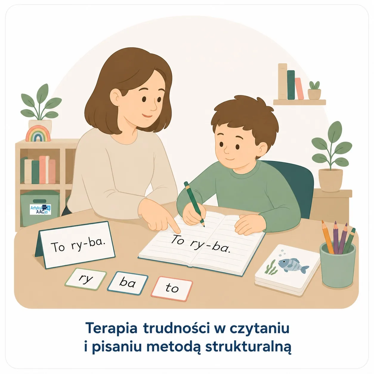 Terapia trudności w czytaniu i pisaniu metodą strukturalną dziecka podczas zajęć w Gabinecie ArtykulAAcja na Ursynowie